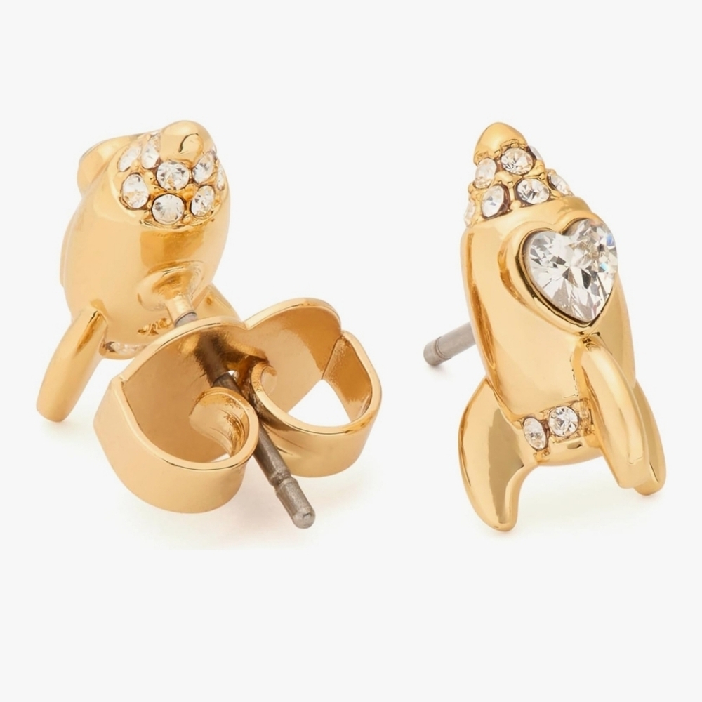 Kate Spade Space Cadet Rocket Studs with Dust Bag NWT - Picture 3 of 6